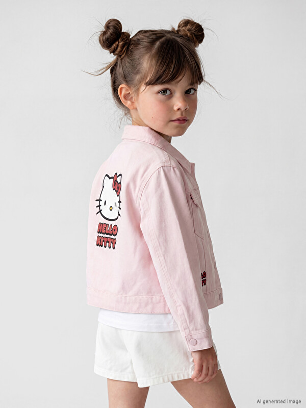 LCW Kids Hello Kitty Baskılı Kız Çocuk Ceket