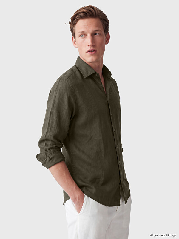 SOUTHBLUE Regular Fit %100 Linen Men's Shirt