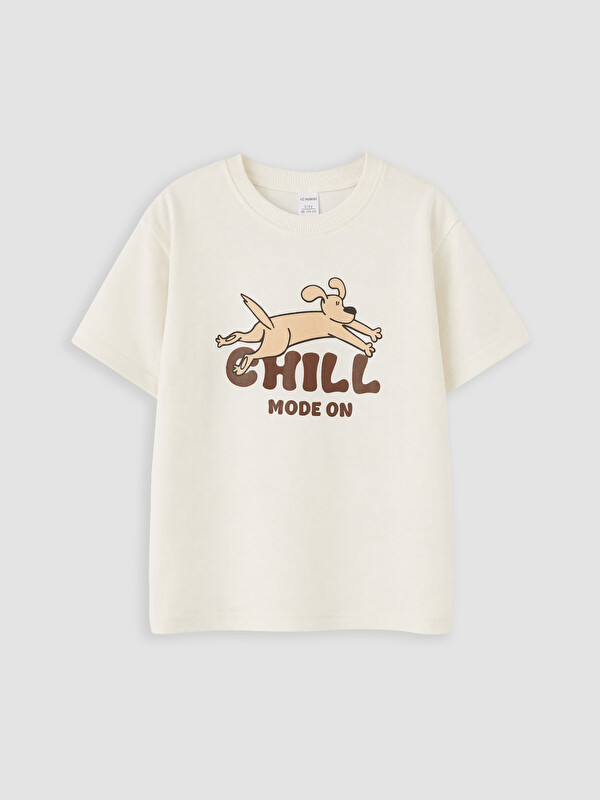 LCW Kids Bisiklet Yaka Baskılı Erkek Çocuk Tişört