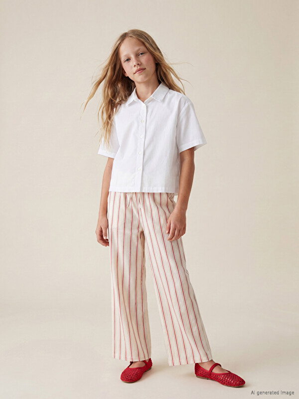 LCW Kids Kız Çocuk Çizgili Pantolon