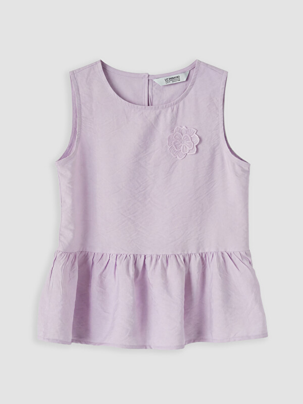 LCW Kids Fırfırlı Nakışlı Kız Çocuk Bluz