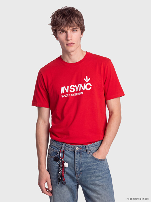 XSIDE Bisiklet Yaka Penye Erkek Tişört