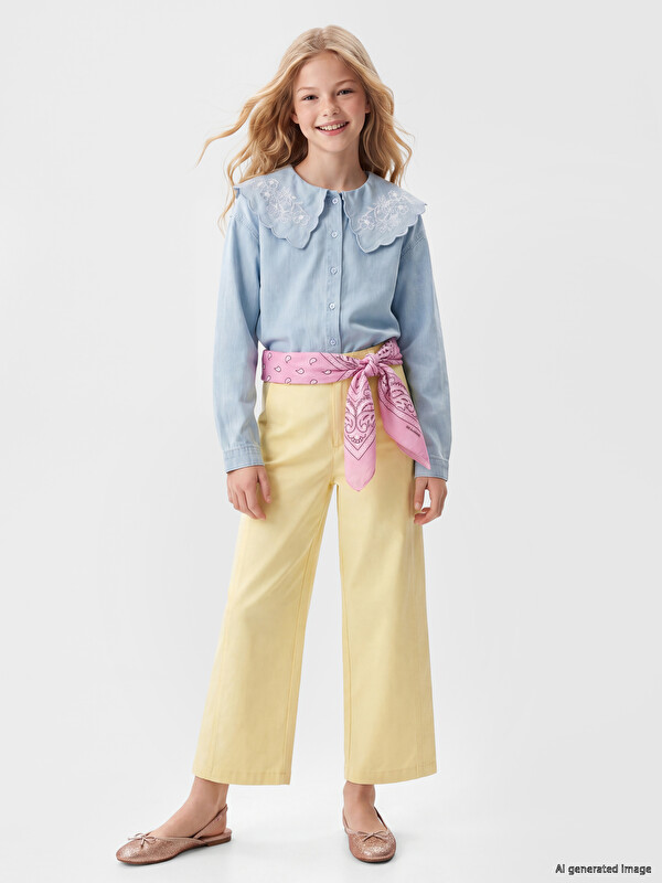 LCW Kids Barrel Fit Kız Çocuk Jean Pantolon