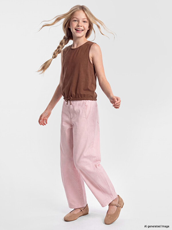 LCW Kids Barrel Fit Kız Çocuk Jean Pantolon