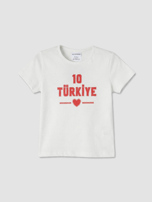 LCW Kids Türkiye Baskılı Kız Çocuk Pijama Üst