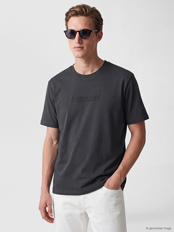 SOUTHBLUE Col Rond Imprimé Homme T-Shirt