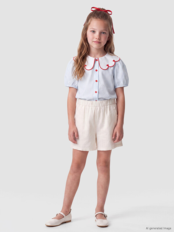 LCW Kids Beli Lastikli Kız Çocuk Şort