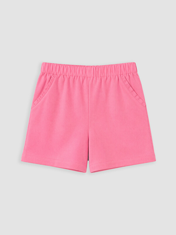 LCW Kids Beli Lastikli Poplin Kız Çocuk Şort