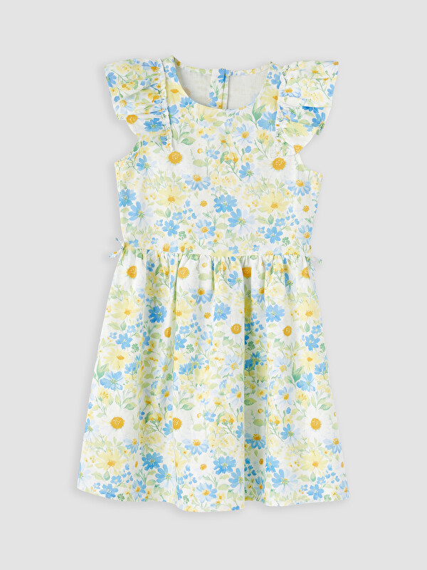LCW Kids Çiçekli Kız Çocuk Poplin Elbise