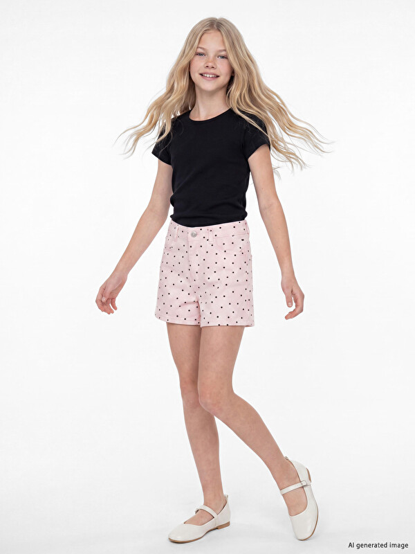LCW Kids Kız Çocuk Gabardin Şort