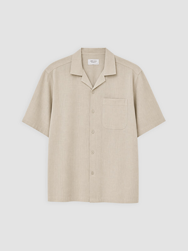 LCW Vision Regular Fit Keten Görünümlü Erkek Gömlek