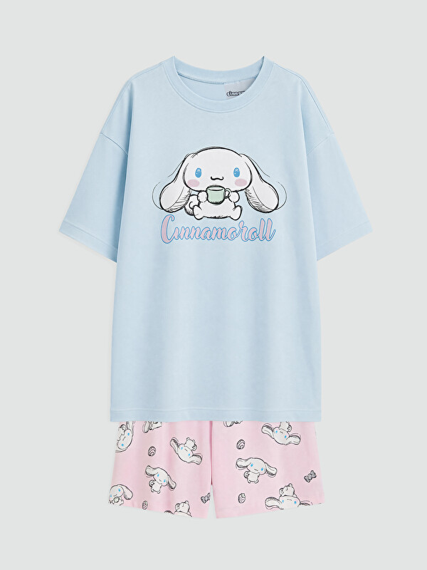 LCW Kids Cinnamoroll Baskılı Kız Çocuk Şortlu Pijama Takımı
