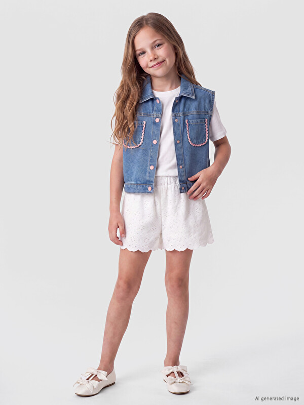 LCW Kids Elastic Waist Girls' Skort