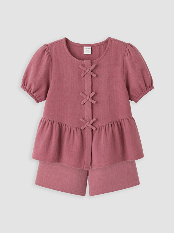 LCW Kids Fiyonk Detaylı Kız Çocuk Takım