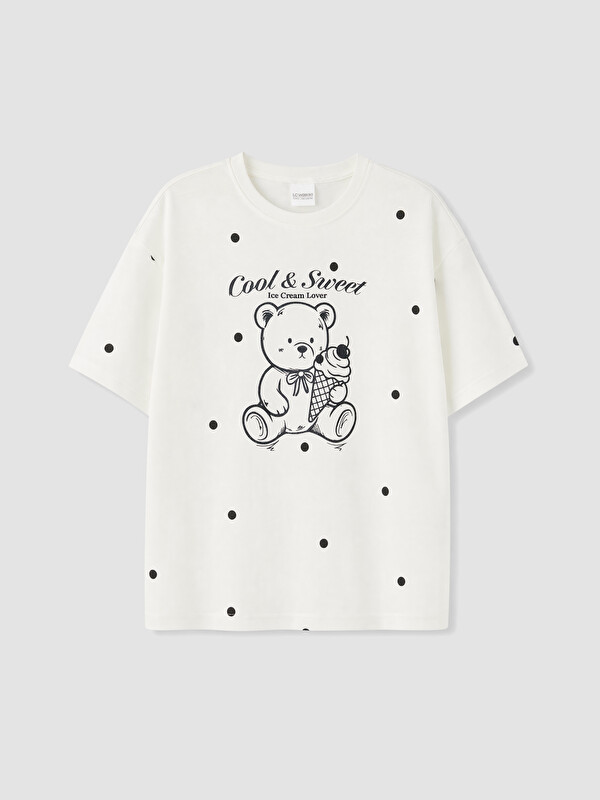 LCW Kids Baskılı Kız Çocuk Pijama Üst
