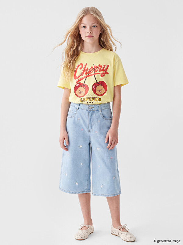 LCW Kids Pantaloni scurți din denim brodați pentru fete
