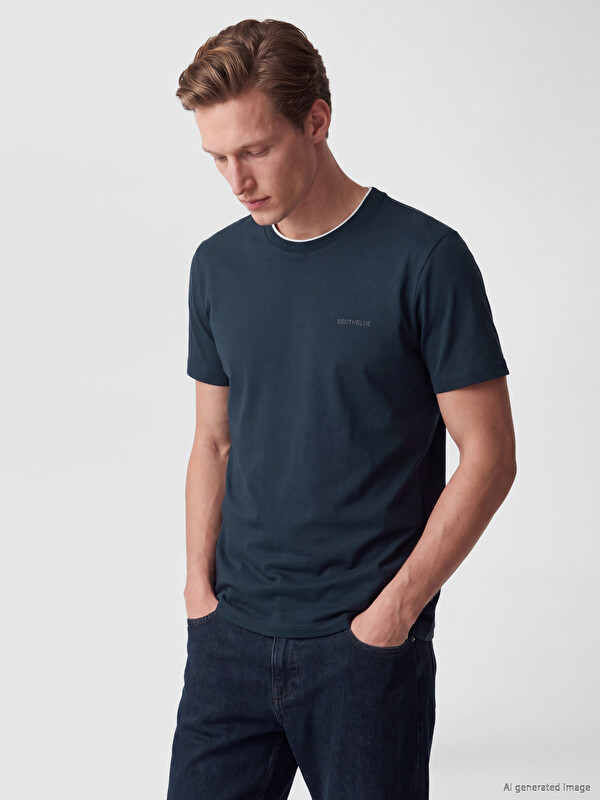 SOUTHBLUE Mashkull Blu T-shirt