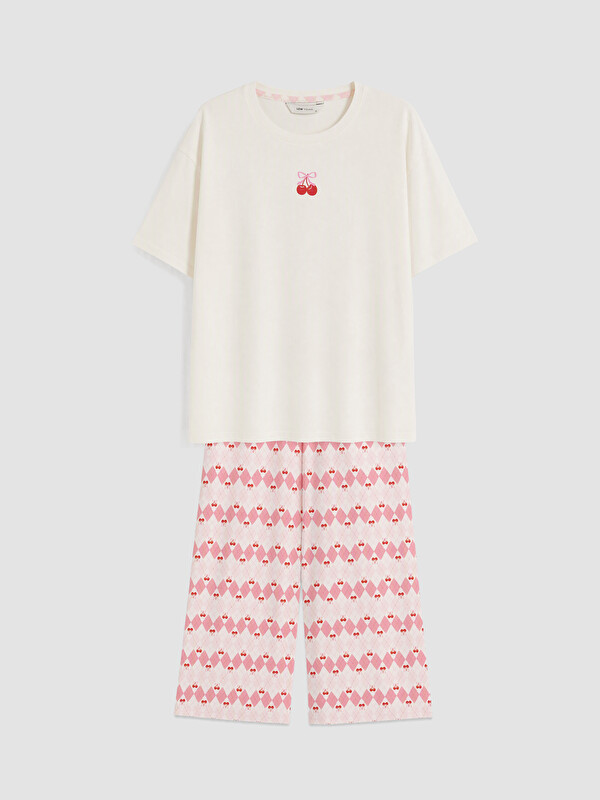 LCW Young Printed Women's Capri Pyjamas Set