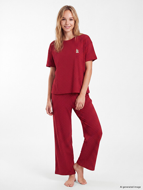 LCW Young Puantiyeli Kadın Pijama Takımı