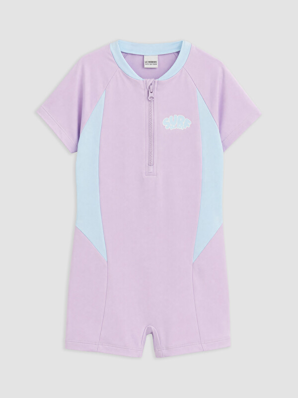 LCW Kids Baskılı Kız Çocuk Şortlu Mayo