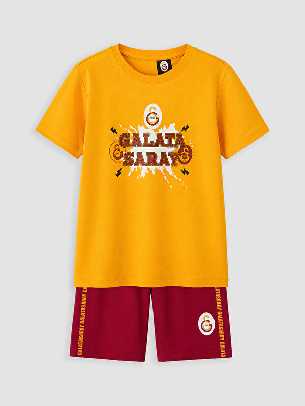 LCW Kids Galatasaray Baskılı Erkek Çocuk Şortlu Pijama Takımı