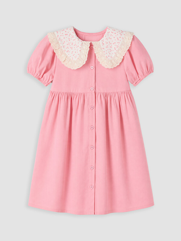 LCW Kids Fisto Detaylı Bebe Yaka Kız Çocuk Elbise