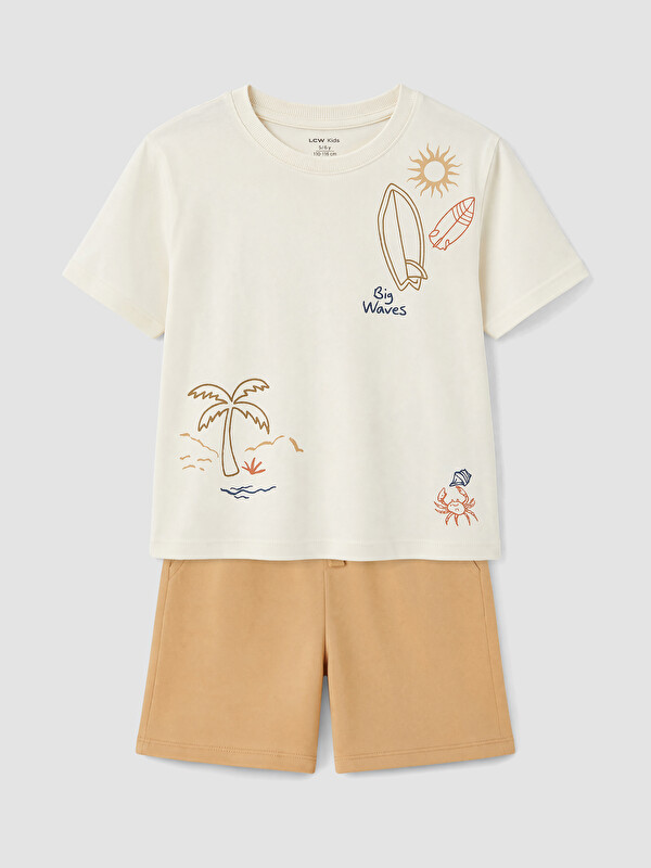 LCW Kids Baskılı Erkek Çocuk Şortlu Takım