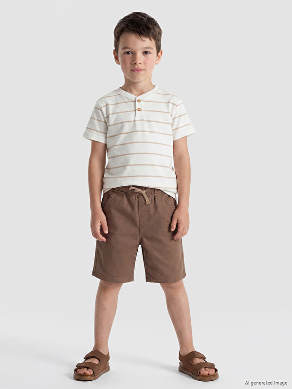 LCW Kids Regular Fit Beli Lastikli Erkek Çocuk Şort