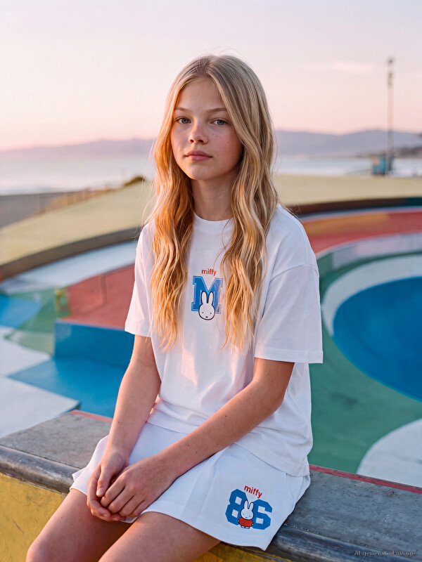 LCW Kids Miffy Печатена 100% памучна Маица за Девојчиња