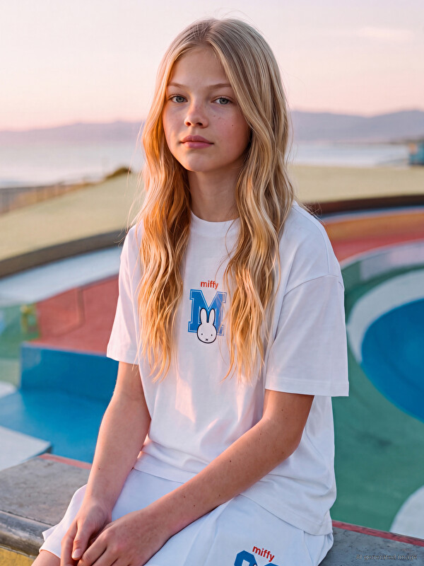 LCW Kids Miffy Printed 100% Cotton Girls' T-Shirt