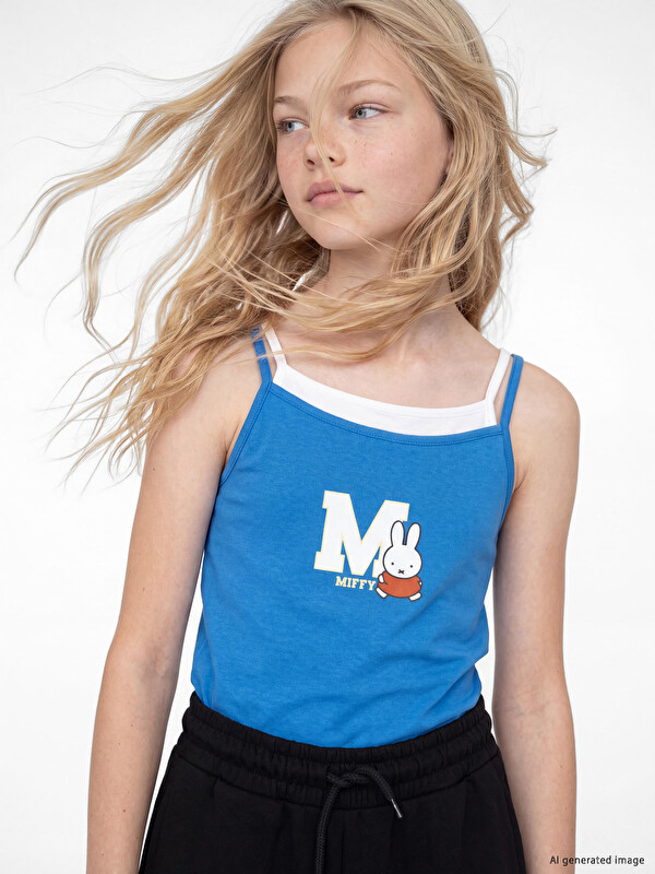 LCW Kids U Yaka Miffy Baskılı Kız Çocuk Atlet
