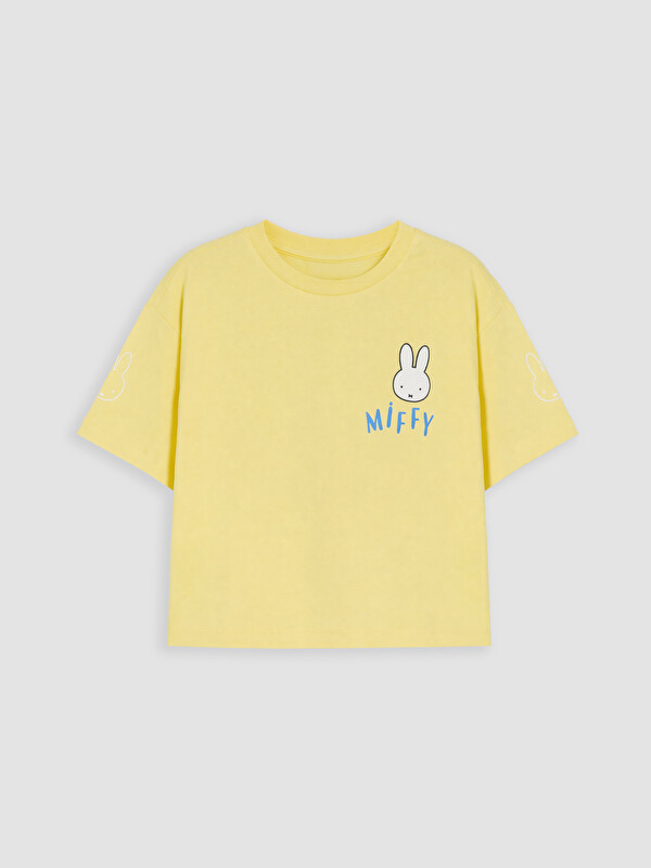 LCW Kids Bisiklet Yaka Miffy Baskılı Kız Çocuk Tişört