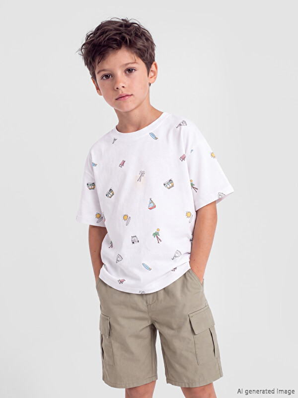 LCW Kids Crew Neck Printed Boys' T-Shirt