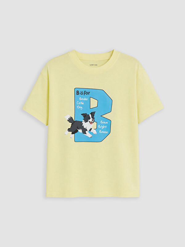 LCW Kids Bisiklet Yaka Baskılı Erkek Çocuk Tişört