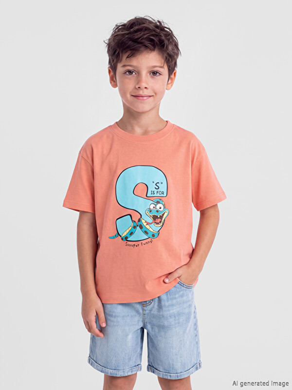LCW Kids Crew Neck Printed Boys' T-Shirt