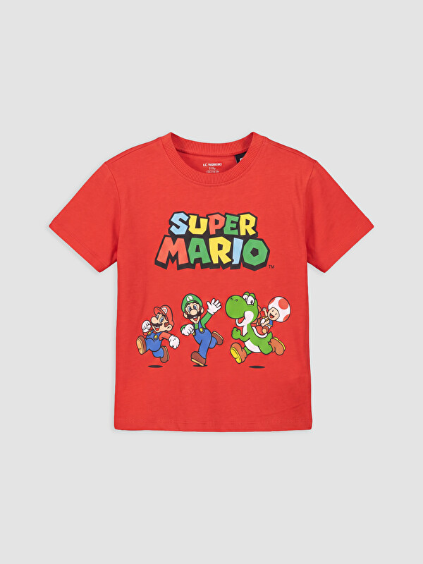 LCW Kids Bisiklet Yaka Super Mario Baskılı Erkek Çocuk Tişört