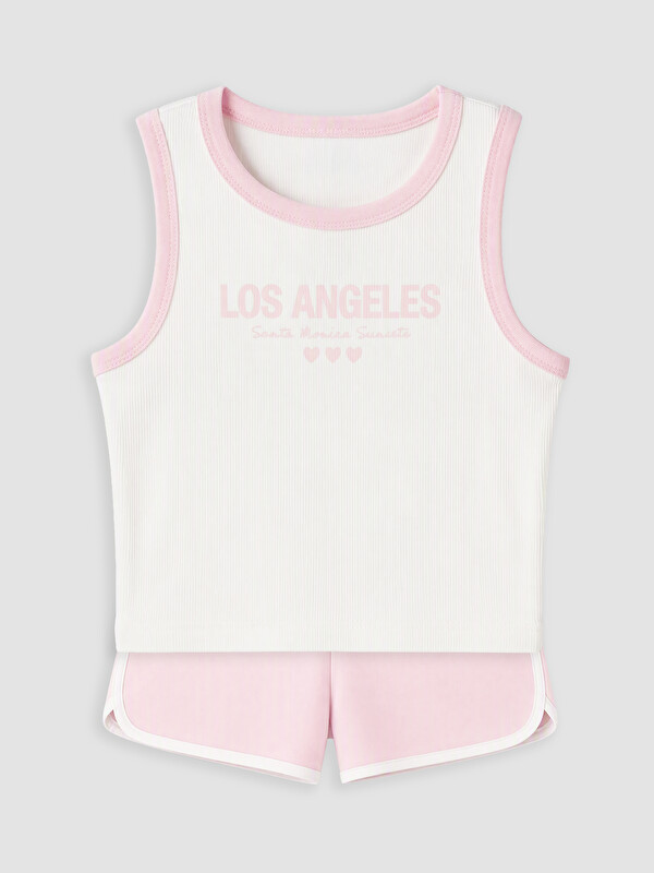 LCW Kids Los Angeles Printed Girls' Pyjamas Set