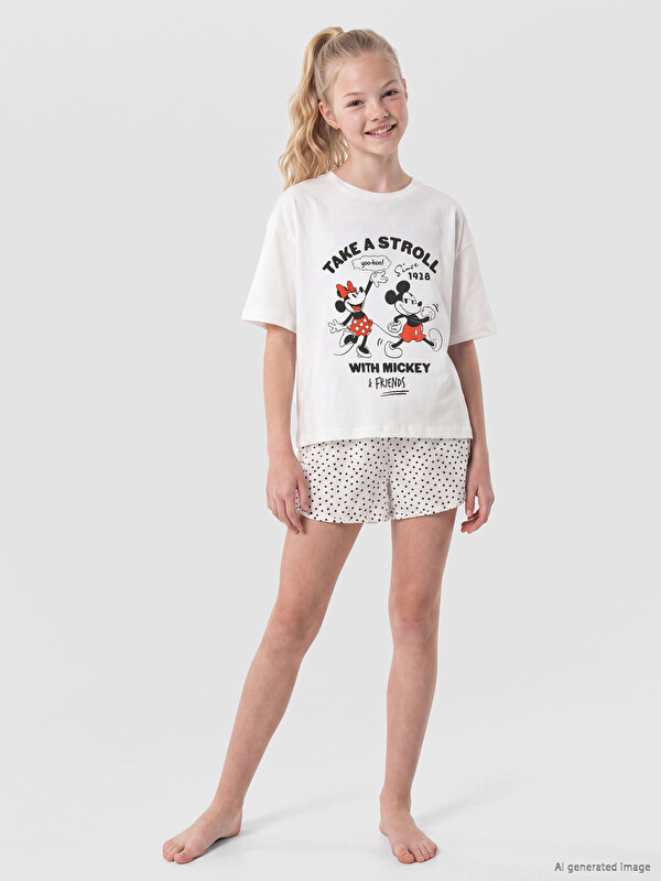 LCW Kids Set pizhamesh me stampim Miçki Maus për vajza