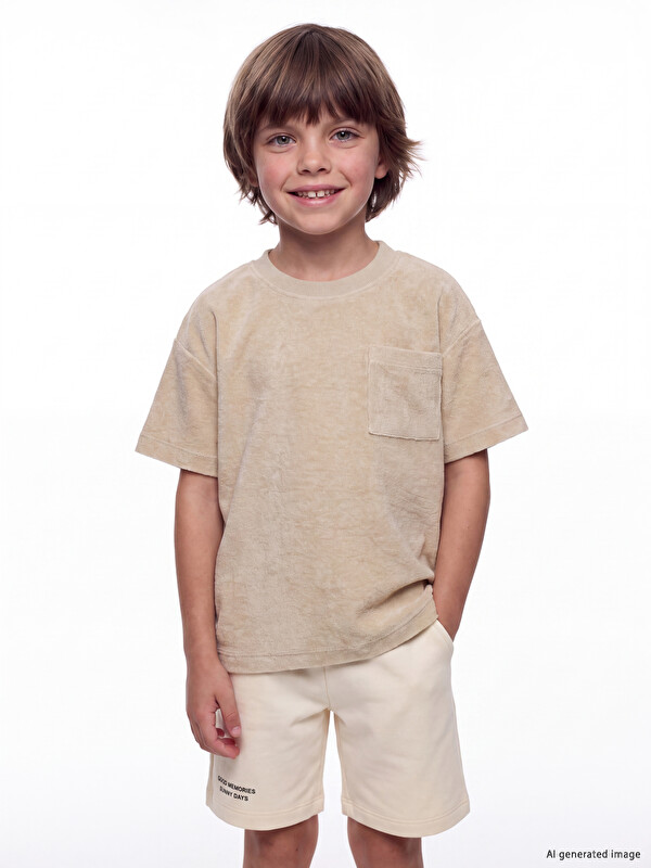 LCW Kids Dokulu Cepli Erkek Çocuk Tişört