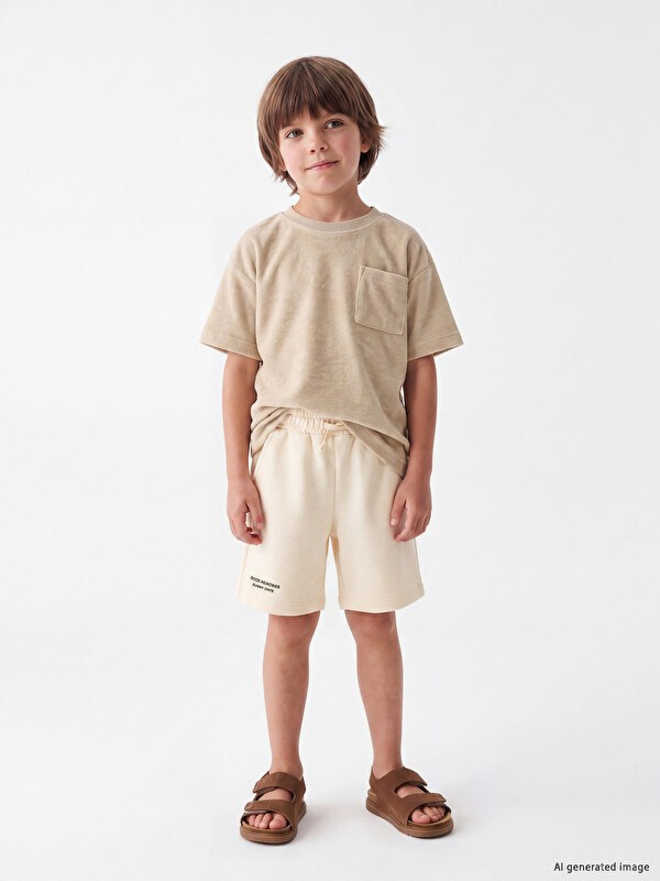 LCW Kids Erkek Çocuk Yazı Baskılı Şort