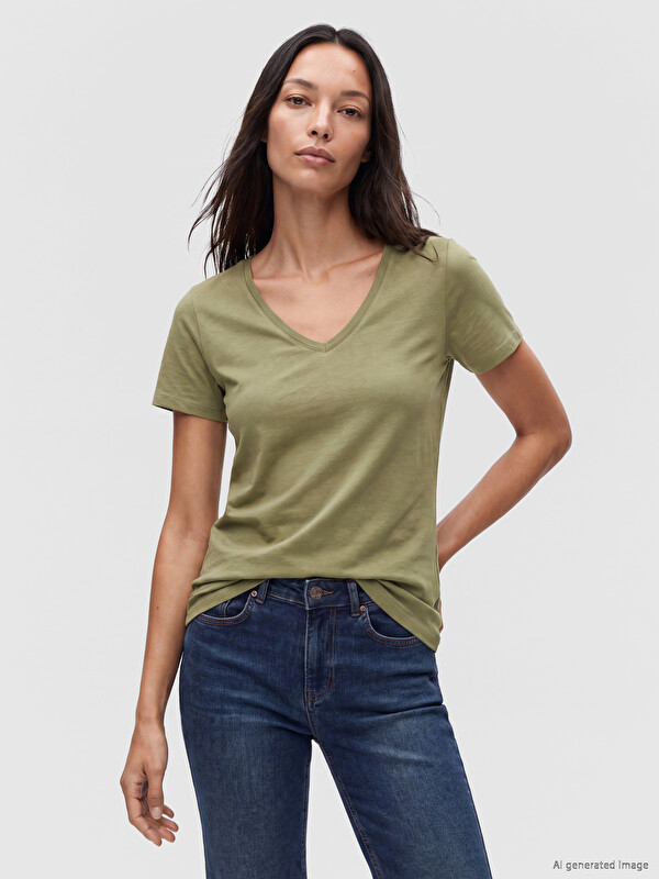 LCW EVERYDAY V Neck Women's T-Shirt