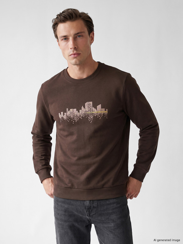 LCWAIKIKI Classic Printed Men's Thick Sweatshirt