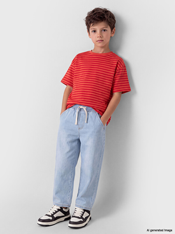 LCW Kids Drawstring Wide Leg Fit Boys' Jeans