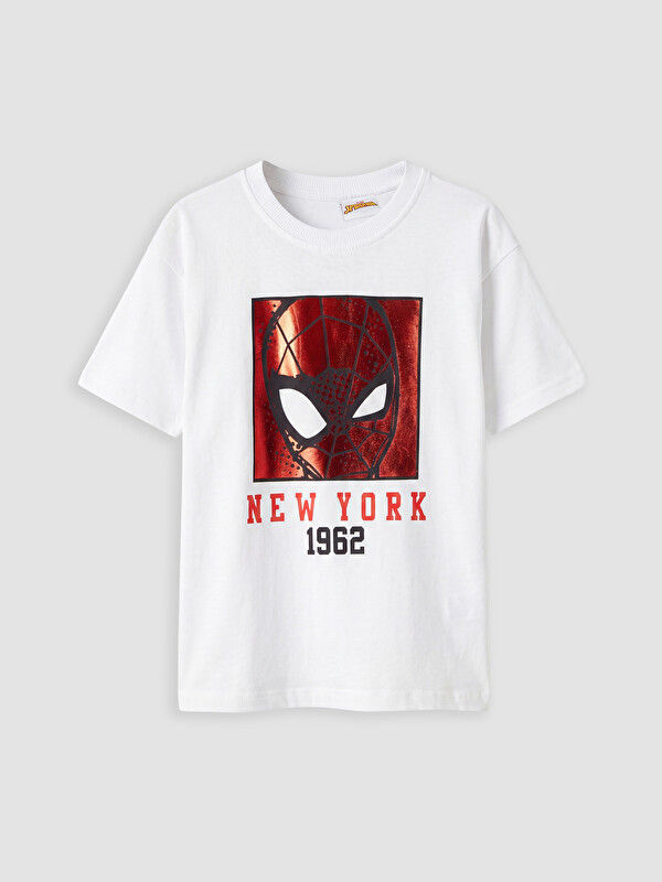 LCW Kids Spider-Man Baskılı Erkek Çocuk Tişört
