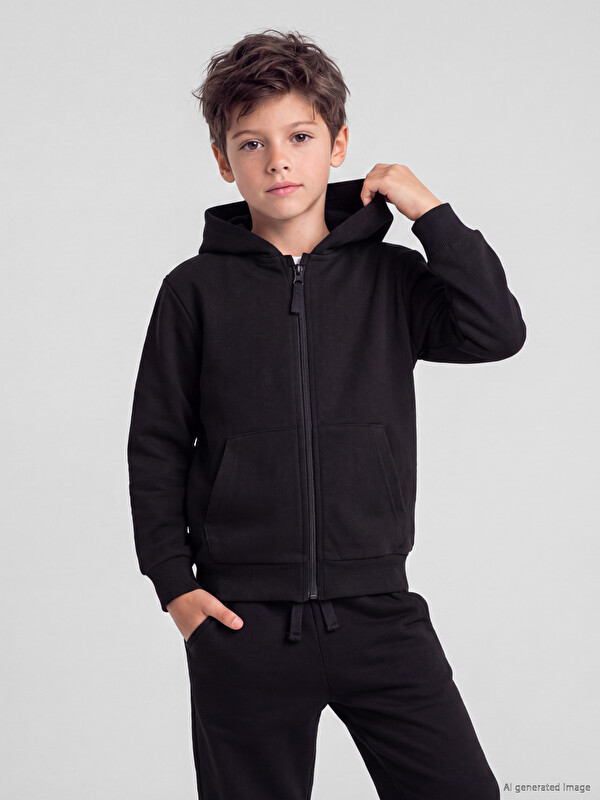 LCW Kids Хлопчачий світшот на блискавці з капюшоном