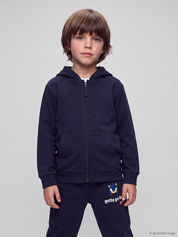 LCW Kids Kapüşonlu Erkek Çocuk Fermuarlı Sweatshirt