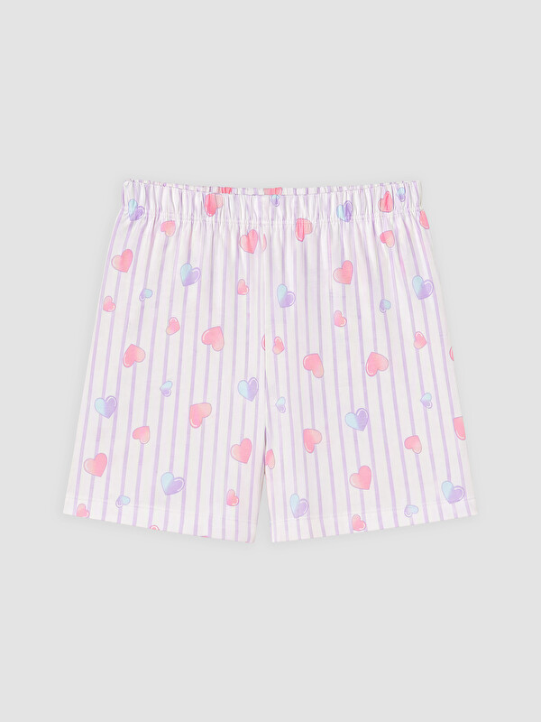 LCW Kids Beli Lastikli Baskılı Kız Çocuk Şort Pijama Altı