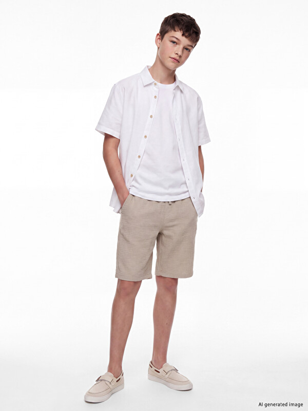 LCW Kids Pantallona të shkurtra muslin për djem