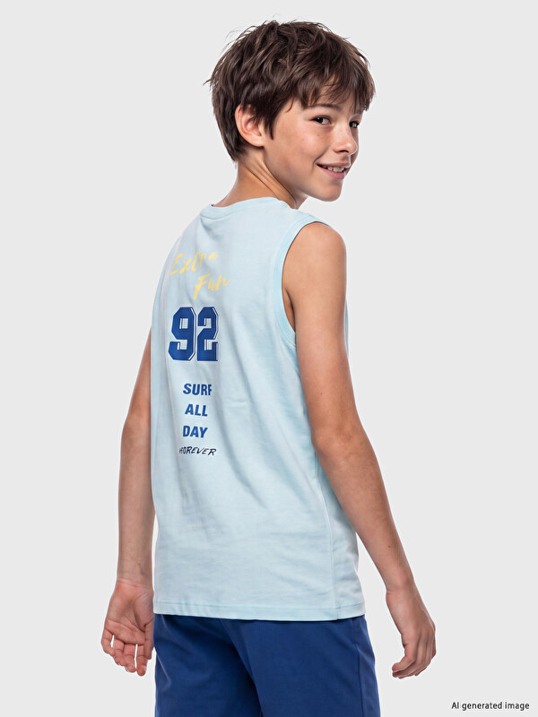 LCW Kids Bisiklet Yaka Erkek Çocuk Şortlu Pijama Takımı