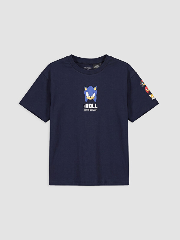 LCW Kids Bisiklet Yaka Sonic Baskılı Erkek Çocuk Tişört